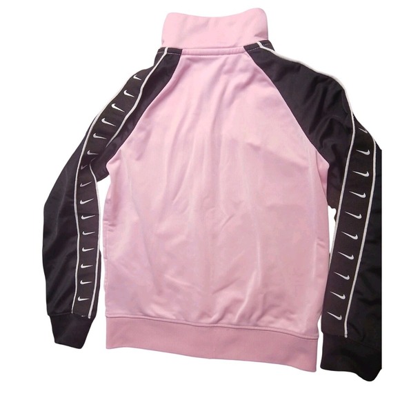 Nike Black & Pink Long Sleeve Zippered Sweater Size M  5-6 Years EmbroLogo #403C - Picture 5 of 7